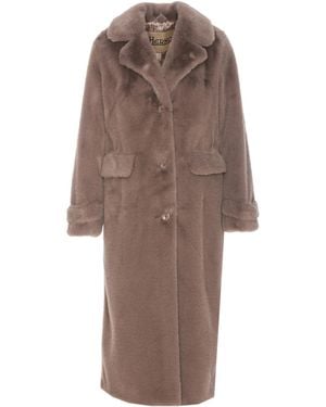 Herno Faux Fur Coat - Brown