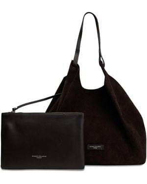 Gianni Chiarini Leather Tote Bag With Pouch Calfskin - Black