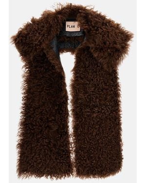 Plan C Shearling Scarf - Black