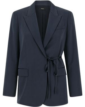 Theory Blazer City Twill Polyester Blazer, Suits - Blue