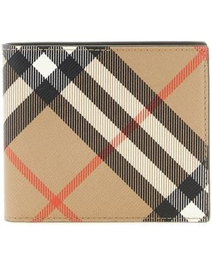 Burberry Check Coated Canvas Wallet - Brown