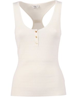 Elisabetta Franchi Knitted Top Lyocell Polyamide Silk - White