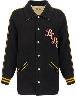 Bode Monogram Snap Reversible Jacket Wool Down Jacket, Parka, Casual - Black