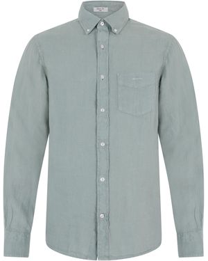 GANT Long-Sleeve Linen Shirt - Blue