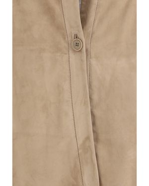 Salvatore Santoro Suede Shirt Lamb Ovis Aries - Natural