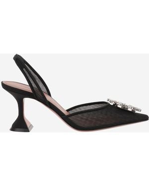 AMINA MUADDI Begum Mesh Slingbacks - Black