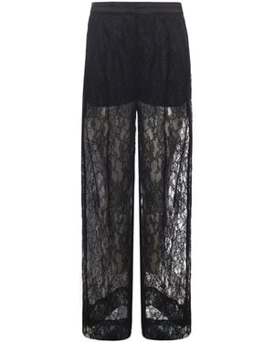 Pinko Wide-Leg Lace Pants - Black