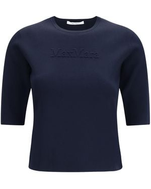 Max Mara Pure Mxpaustero T-Shirt Viscose; Polyamide T-Shirts - Blue