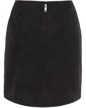 ROTATE BIRGER CHRISTENSEN Miniskirt Suede Leather Skirt - Black