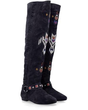 Isabel Marant Slava Thigh Boots - Blue