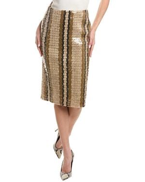Brunello Cucinelli Striped Knit Skirt - Natural