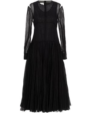 Jil Sander Pleated Skirt Dress - Black