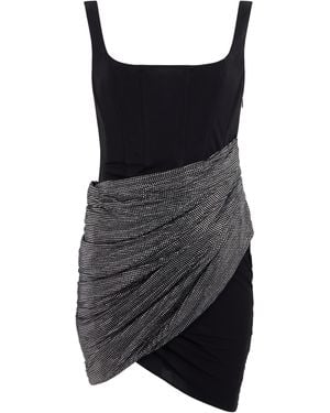 GIUSEPPE DI MORABITO Mini Dress With Rhinestone Belt Viscose - Black