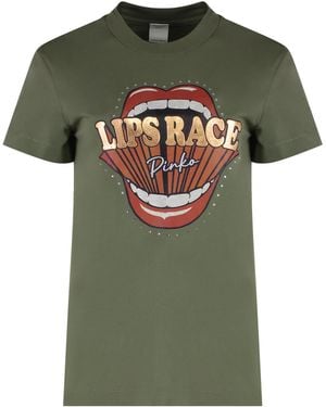 Pinko T-Shirt Cotton Crew-Neck T-Shirts & Jerseys - Green