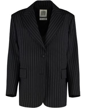 LES FILLES D'EVA Blazer Oversized Virgin Wool Blazers - Black
