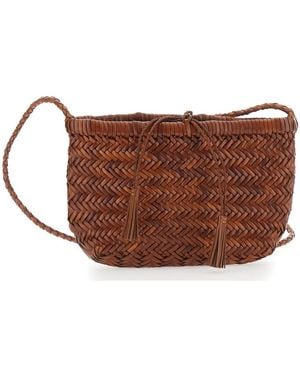 Dragon Diffusion Mini Basket Bag Minsu Leather Shoulder - Brown