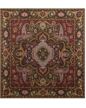 Etro Silk-Blend Jacquard Scarf With Houndstooth Pattern And All-Over Geometric Paisley Print - Brown