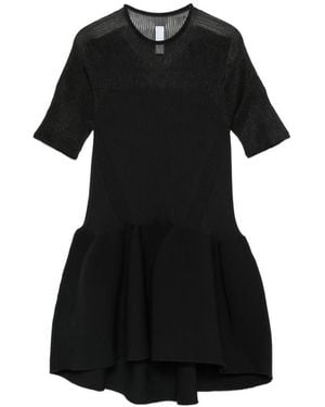 CFCL Sweater With Peplum Hem Nylon Sweaters - Black
