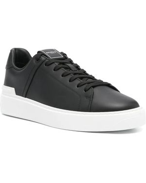 Balmain B Court Logo Low Top Trainers - Black