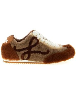 Loewe Lamb Leather Low Top Sneakers - Brown
