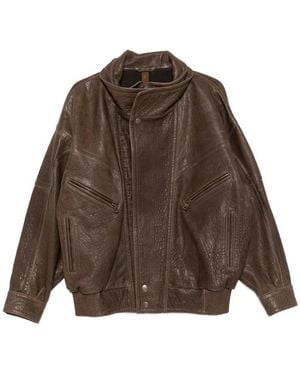 Petar Petrov Grained Leather Jacket - Brown