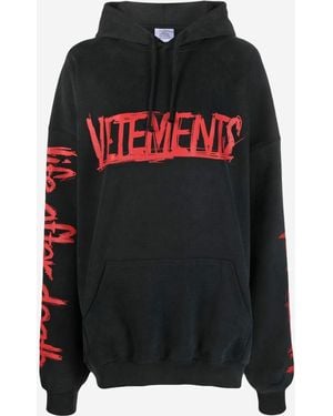 Vetements Cotton Sweatshirt With Logo - Black