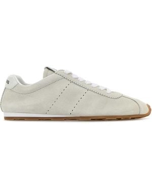 Miu Miu Suede Plume Trainers - White