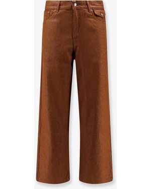 Walk In Paris Baggy Denim Trousers - Brown