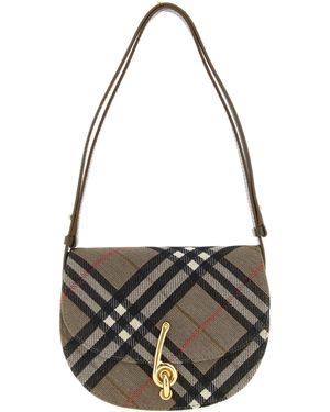 Burberry London Small Bridle Check Jacquard Bag - Grey
