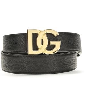 Dolce & Gabbana Calfskin Leather Belt Calf Bos Taurus E Braces - Black