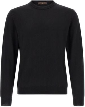Zanone Virgin Wool Crewneck Sweater - Black