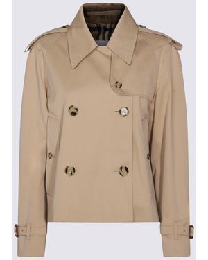 Burberry Cotton Trench Coat - Natural