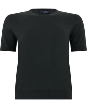 Max Mara Short-Sleeve T-Shirt Cotton T-Shirts & Jerseys - Black