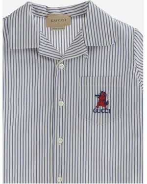 Gucci Striped Cotton Shirt - Gray