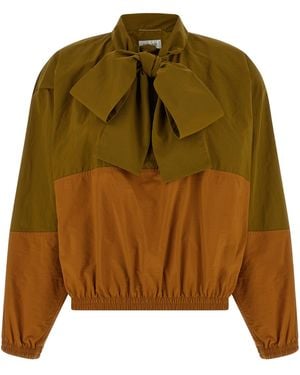 Saint Laurent Color-Block Anorak Polyamide Down Jacket, Parka, Casual Jackets - Green