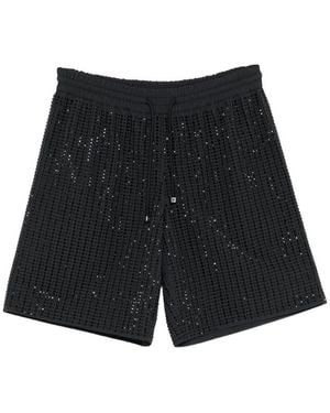 VENUJA Drawstring Crystal-Embellished Shorts - Black