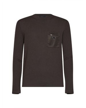 Prada Wool Knit Sweater Dark Virgin - Black
