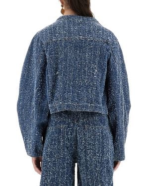 ROTATE BIRGER CHRISTENSEN Round Sleeve Jacket Cotton (Certified) - Blue