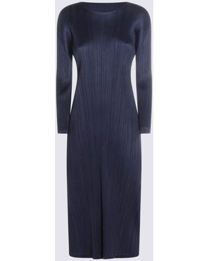 Pleats Please Issey Miyake Dark Dress - Blue