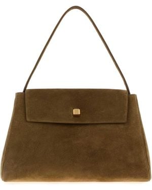 KHAITE Dove Suede Audrey Handbag - Brown