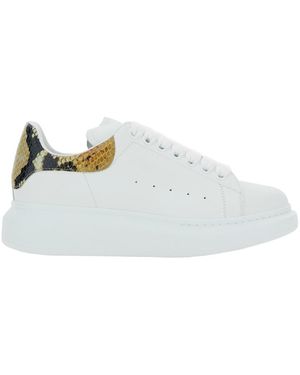 McQueen Oversize Trainers With Snake Print On The Heel - White