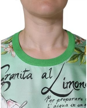 Dolce & Gabbana Silk Granita Al Limone Long Sleeves Jumper Clothing - Green
