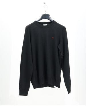 Celine Crewneck Wool Jumper Fleece (Ovis Aries) - Black