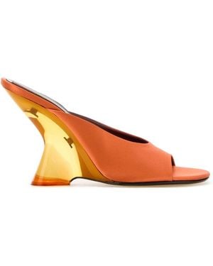 Dries Van Noten Orange Satin Mules