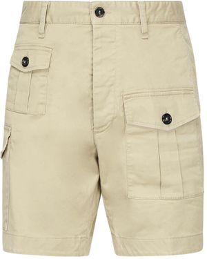 DSquared² Multi-Pocket Cargo Shorts - Natural