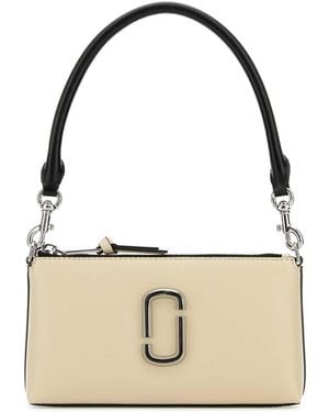 Marc Jacobs Two-Tone Leather Snapshot Shoulder Bag - Natural