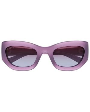 Gucci Sunglasses Cat Eye Full Rim, Matte Milky Lilac Frame And Gradient Lens Gg1784S004//Matte - Purple