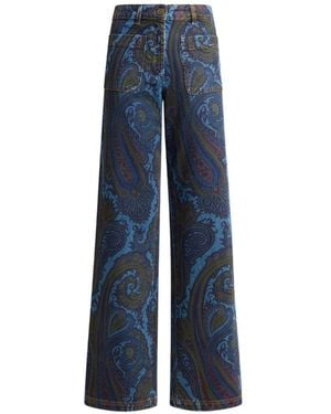 Etro Wide-Leg Jeans - Blue