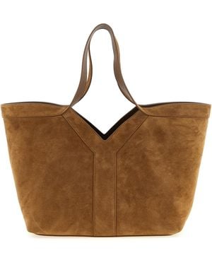 Saint Laurent Calfskin Tote Bag - Brown