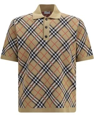 Burberry Beige Cotton Polo Shirt - Multicolour